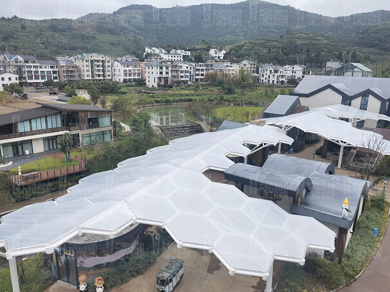 樂清鐵定溜溜樂園ETFE天幕及PTFE景觀傘膜結構工程竣工