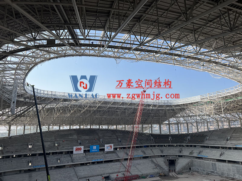 重慶龍興足球場ETFE屋面膜結構工程內環鋼結構全部完成