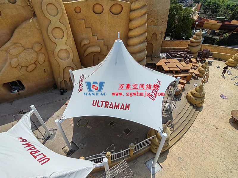 上海海昌海洋公園沙塔餐廳室外鋼膜結構完工