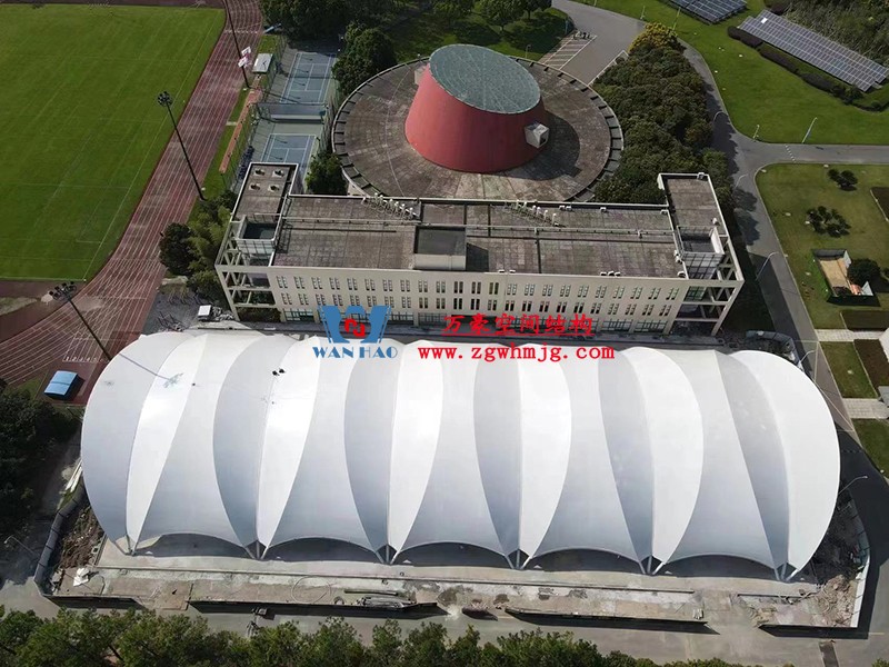 寧波諾丁漢大學室外運動場地改擴建項目膜結構工程接近尾聲