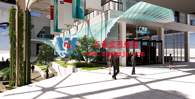 中國(guó)東盟特色商品匯聚中心膜鋼構(gòu)工程完工