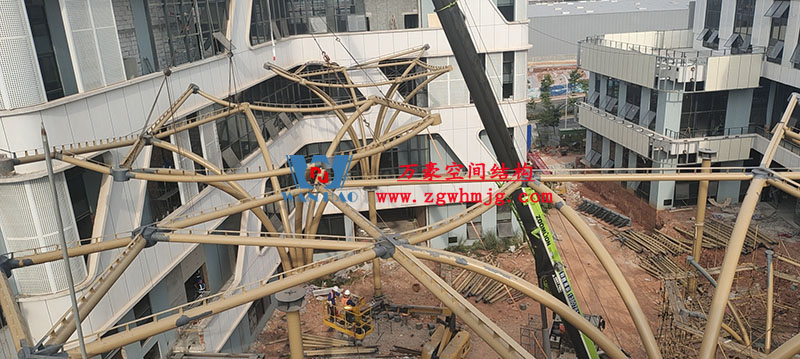 中國(guó)東盟特色商品匯聚中心膜鋼構(gòu)工程完工