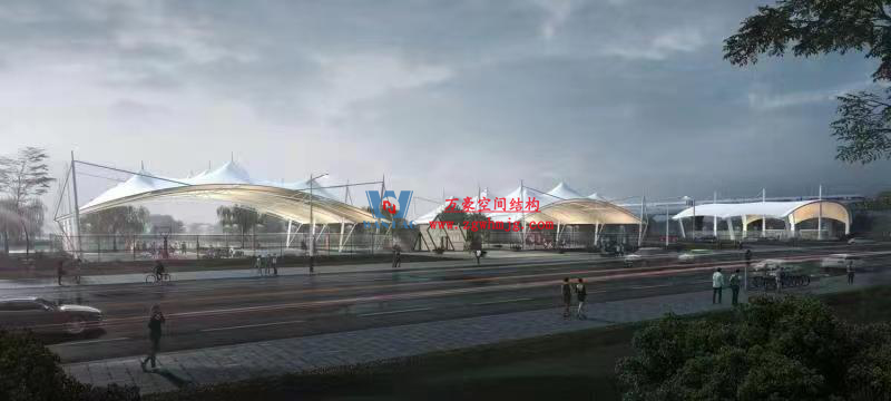 “邊角料”變“金角銀邊”|溫州惠民路西側綠地球場鋼膜結構工程最新施工進度