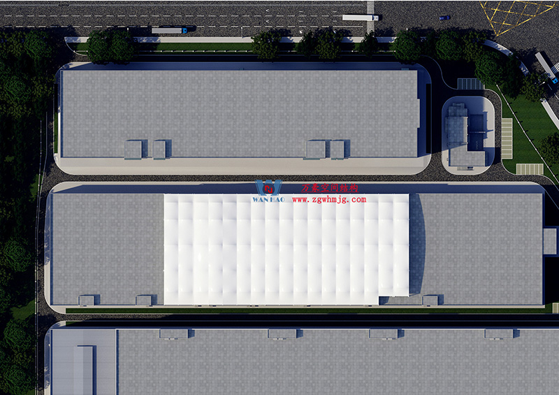 浙江真愛毯業科技有限公司廠房三屋面膜結構工程完工大吉！