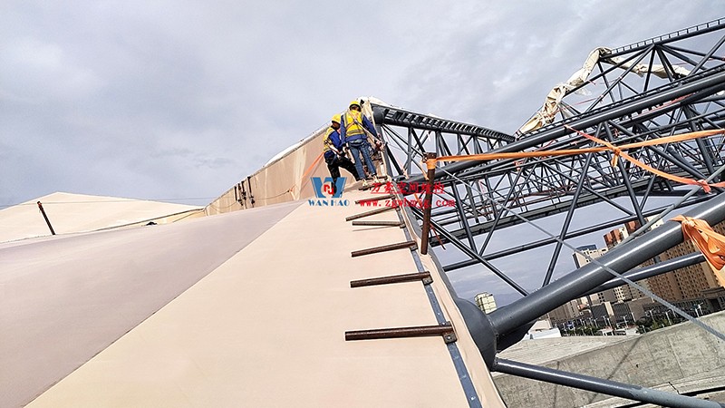 緊抓施工進度|這個體育場PTFE膜結構工程有最新動態~