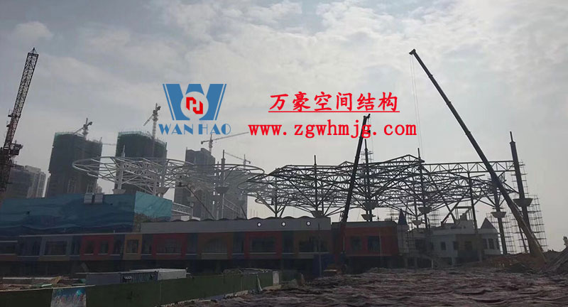 山東聊城萬達小鎮七彩祥云索膜結構項目