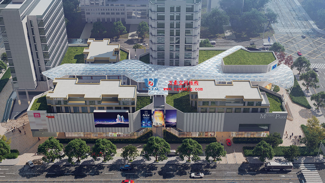 賦含夢幻色彩的商業街膜結構天幕，即將閃亮登場！