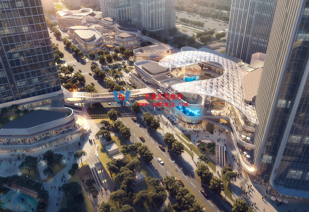 組合型創(chuàng)意消費空間|紹興華發(fā)金融活力城ETFE膜結(jié)構商業(yè)天幕