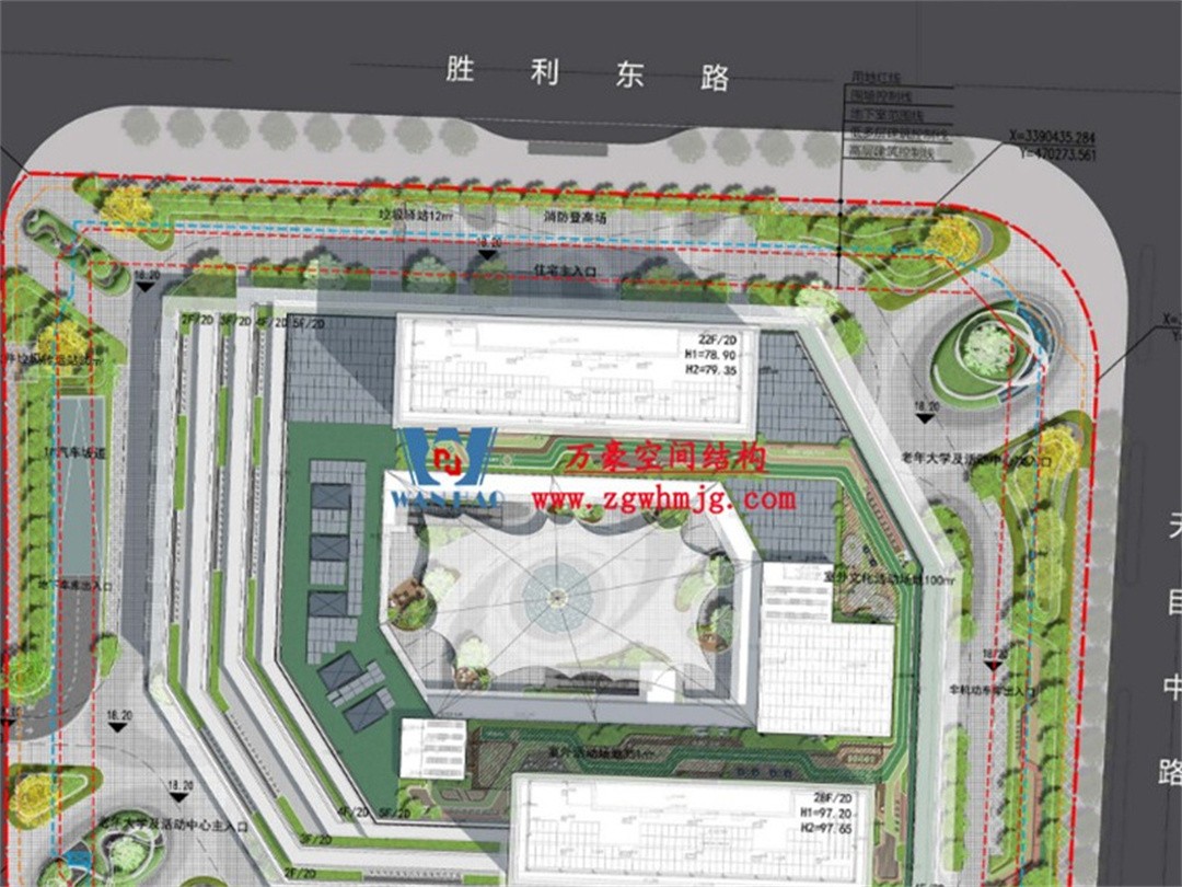 安吉縣昌碩小區地塊房產開發項目鋼結構天幕