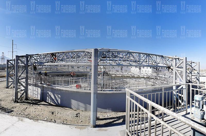 格爾木工業(yè)園污水廠污水池保溫膜結構工程施工視頻