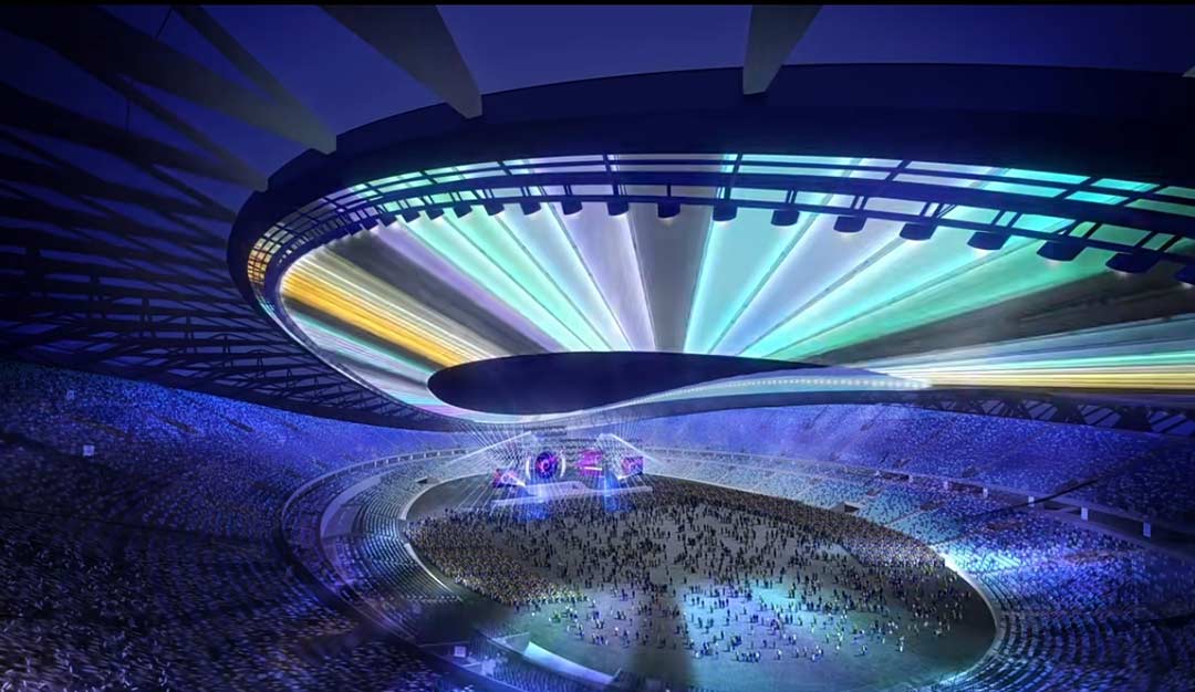 太湖之畔，華燈初上|無錫奧體中心施工加速